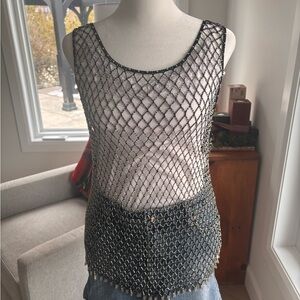 Vintage Gilani Beaded Crochet Top 🖤